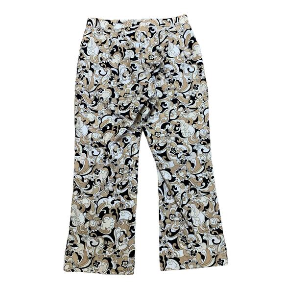 Old Navy Y2K Funky Retro Phoebe Buffay Cropped Cream Capri Pants Size 6 - Picture 4 of 4